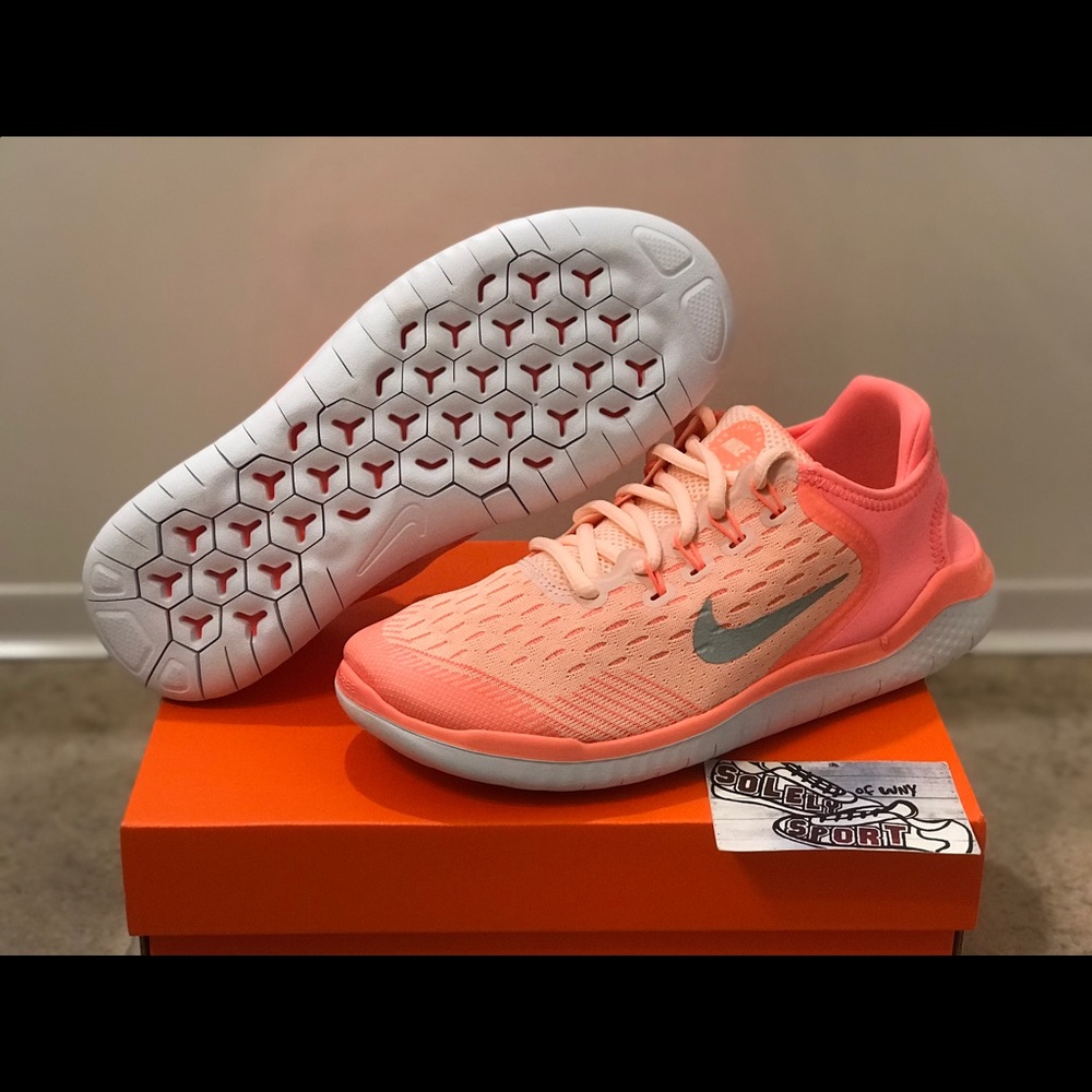 NEW Nike Free RN 2018 Flyknit Running Shoes Pink - Picture 5 of 8